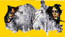 SCHLIER DANIEL, Sans Titre n°14, peinture à l’huile sous verre, 78x143cm, 2002 Vendue