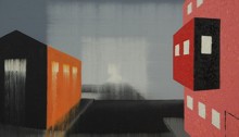 BURRET Hervé, Zone urbaine périphérique, huile, 36x48cm, 2012