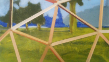 DANESH Sépànd, Paysage avec forme géodésique, 27x46cm, 2012
