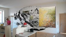 Peter STOFFEL, mur peint 3,2x6m + peinture huile/toile, 2005