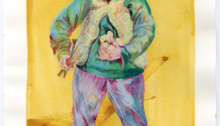 MARGHERITI Clémentine, ans titre, colle pigment et crayon de couleur sur papier, 2014