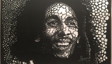 Koffi MENS, Bob MARLEY, 101 x150 cm, bâche seule. 2017