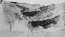 BALMET Gilles Ink mountains, peinture acrylique et lavis d'encre de Chine sur papier 50x65cm. 2016