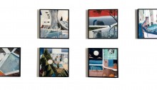 Melody in Blue peinture sur photographie 6 x 30 x 30 cm 2024