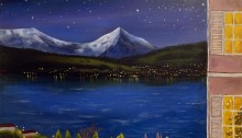PARK Sohyun, Lac Tegernsee, 30x40cm, près de Munich, Acrylique sur toile 2024
