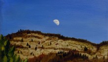 PARK Sohyun, Annecy, Mont Veyrier, acrylique sur toile châssis à clés, 16x22cm, été 2018